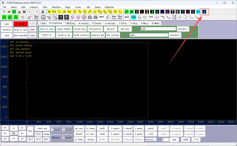 ZINGCUT cutting software screenshot, furniture industry workflow, send processed design file to digital cutting machine